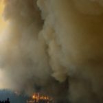 Massive Smoke being released from a mega-fire in the Western United States